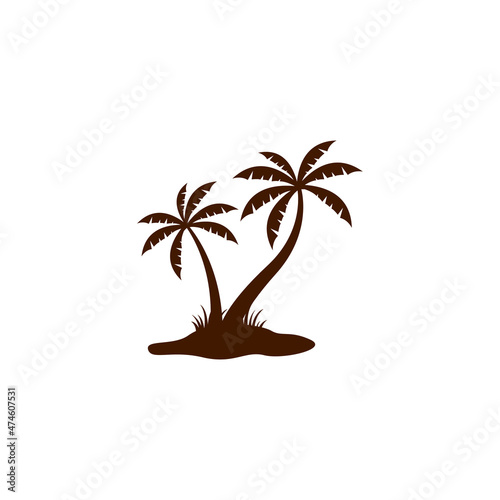 palm tree logo icon design template vector