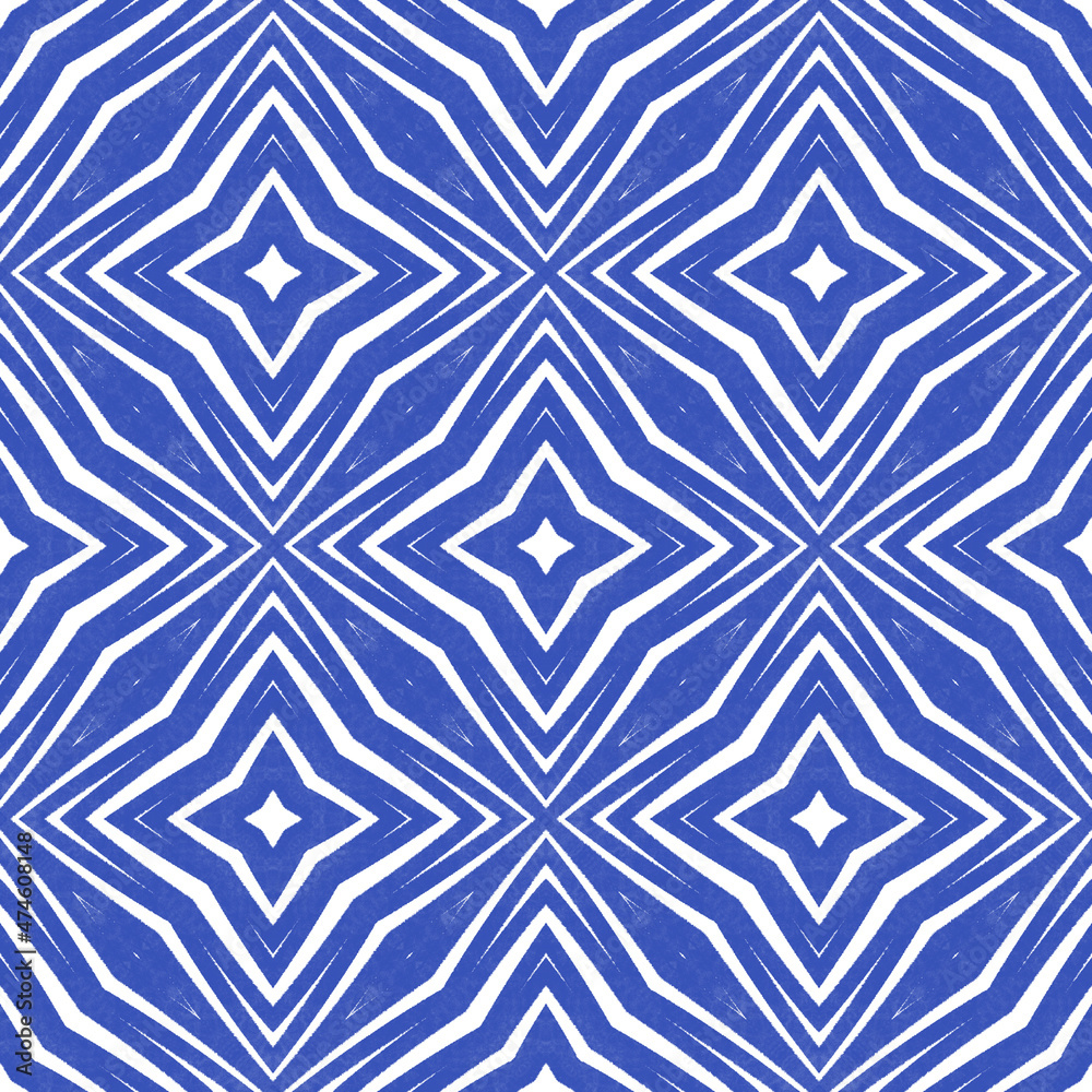 Striped hand drawn pattern. Indigo symmetrical Striped hand drawn pattern. Indigo symmetrical