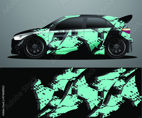 Rally car decal graphic wrap vector  abstract background