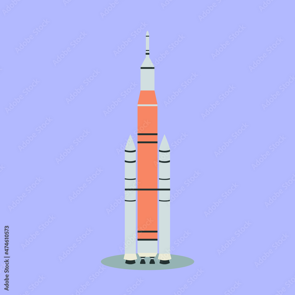 SLS Block 1 Cartoon Flat Vector Illustration SLS Block 1 Cartoon Flat Vector Illustration