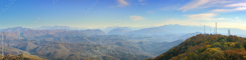Panorama of the Caucasus Mountains
