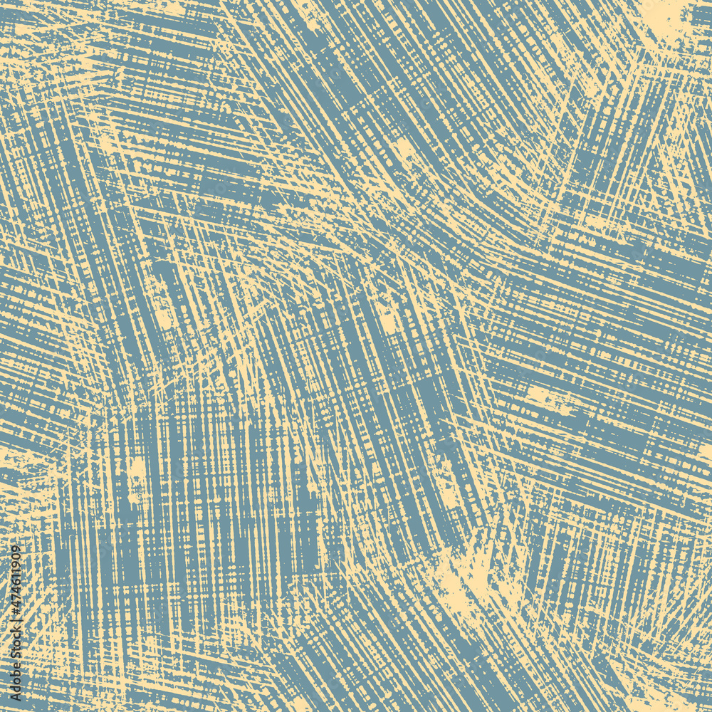 Obraz premium Neutral light blue yellow seamless abstract texture. Modern coastal living all over print. Irregular soft furnishing cover grunge background. High quality jpg swatch.