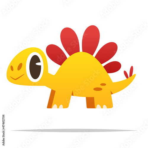 Cute cartoon stegosaurus vector isolated illustration