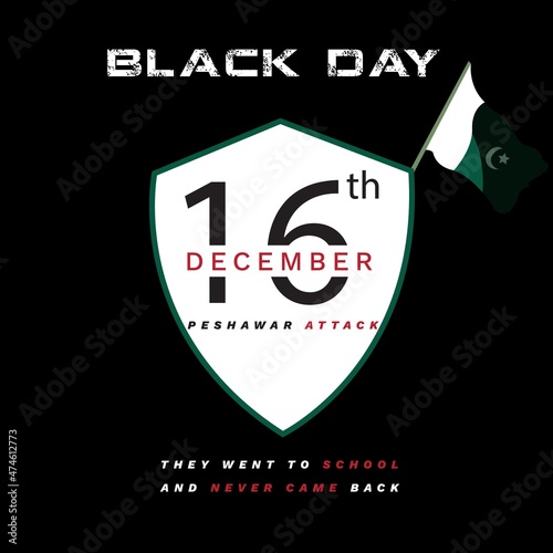 16 December black day aps Peshawar banner vector illustration 