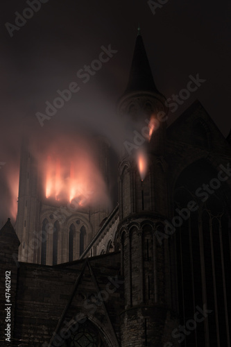 Saint Nicholas Church is on fire