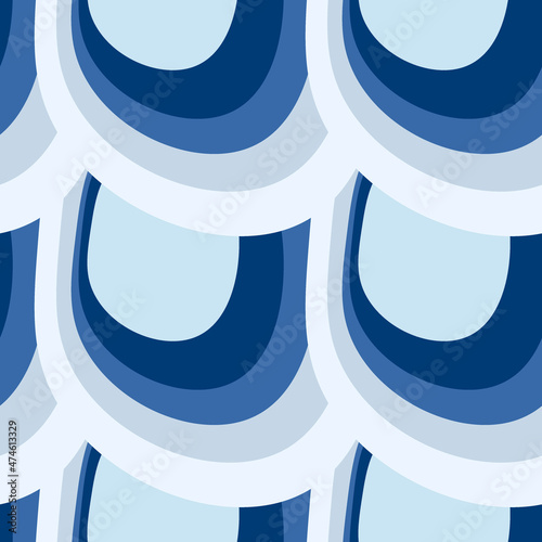 Illustration A seamless pattern on a square background - the scales of a fish, mermaid or dragon. Design element