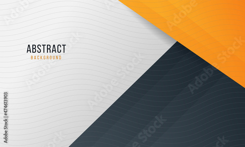 Modern abstract black, orange and white business geometric shape background for banner, presentation, flyer, brochure, corporate and card.
