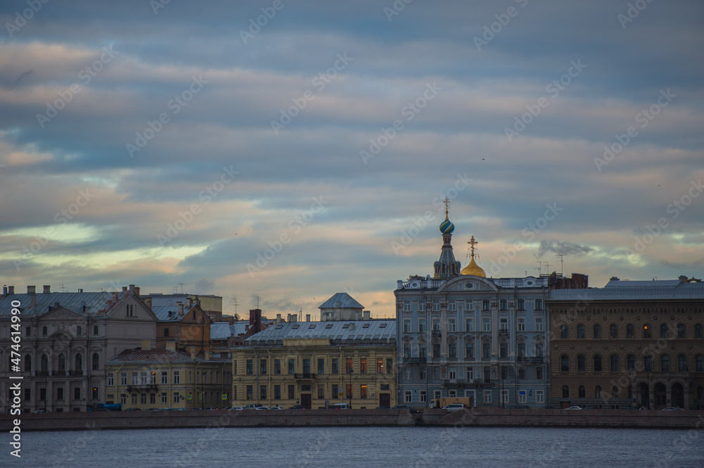 View across the Neva River to St Petersburg