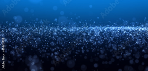 Blue abstract blurred background with bokeh effect