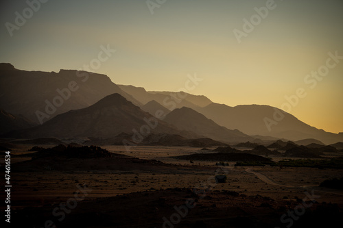 A sunrise next to Brandberg Mountain  Namibia