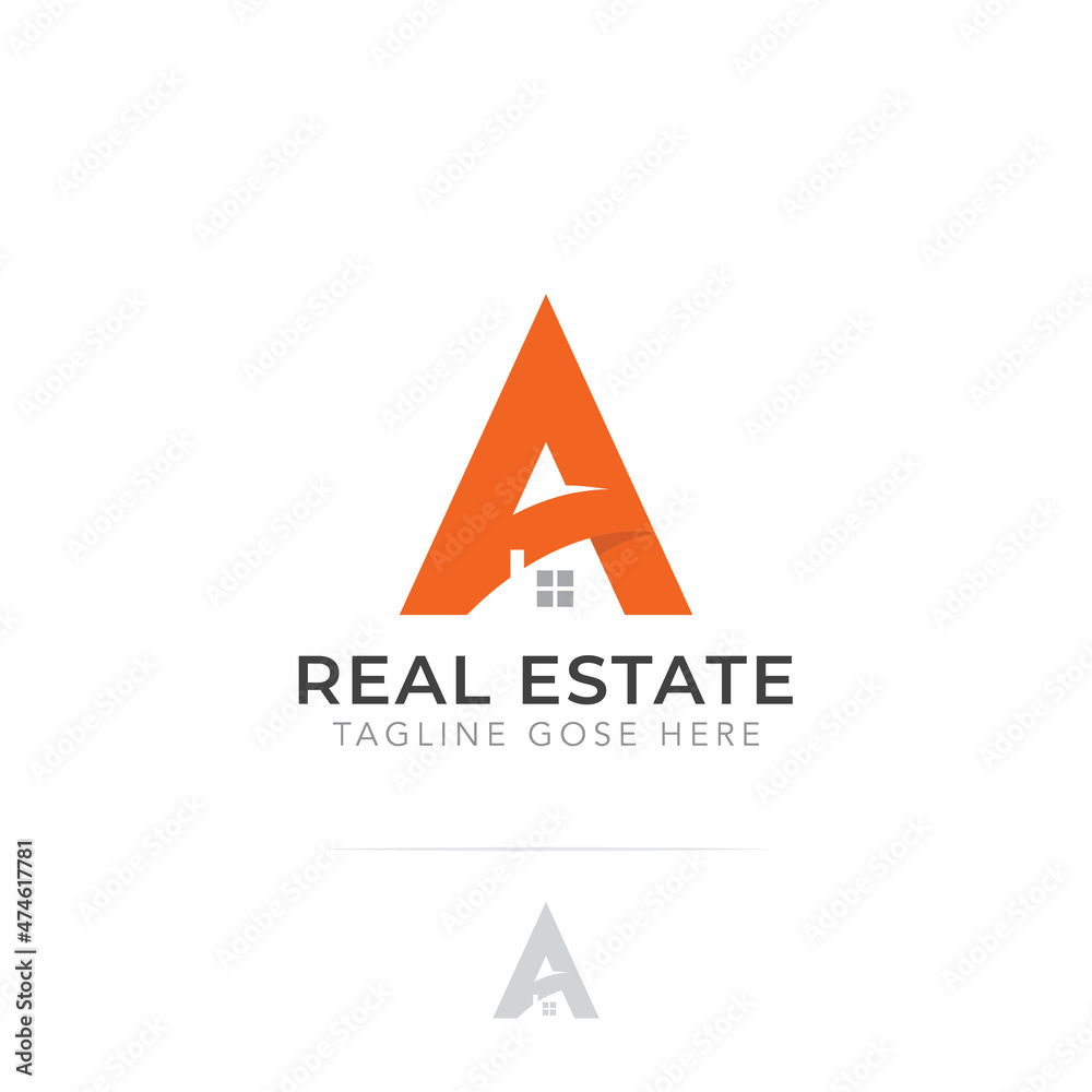 Letter A and home logo design vector Letter A and home logo design vector