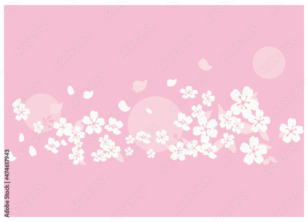 pink background with cherry blossom