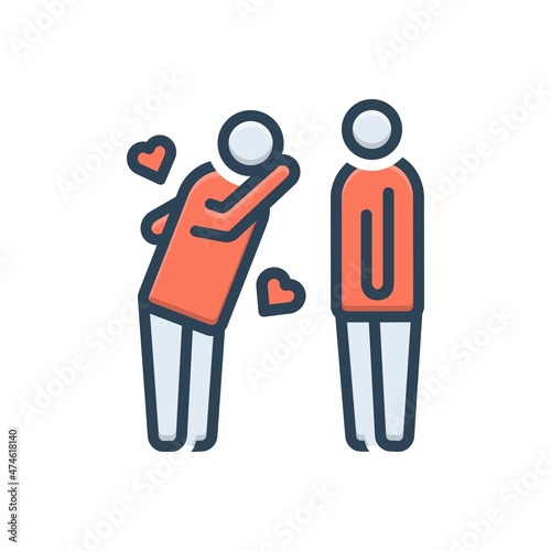 Color illustration icon for respect