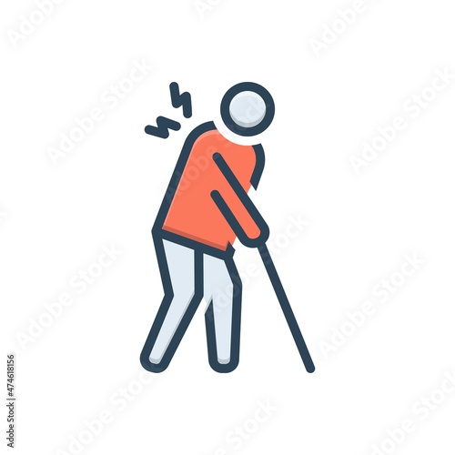 Color illustration icon for chronic