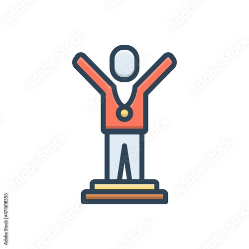 Color illustration icon for triumph