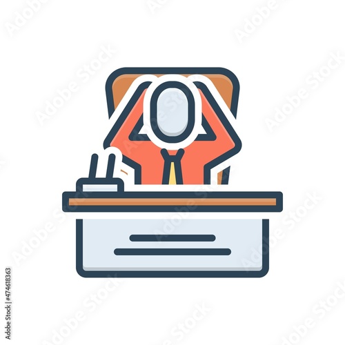 Color illustration icon for boss