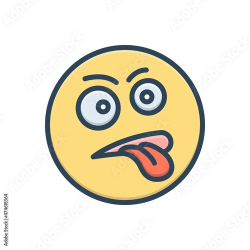 Color illustration icon for badly