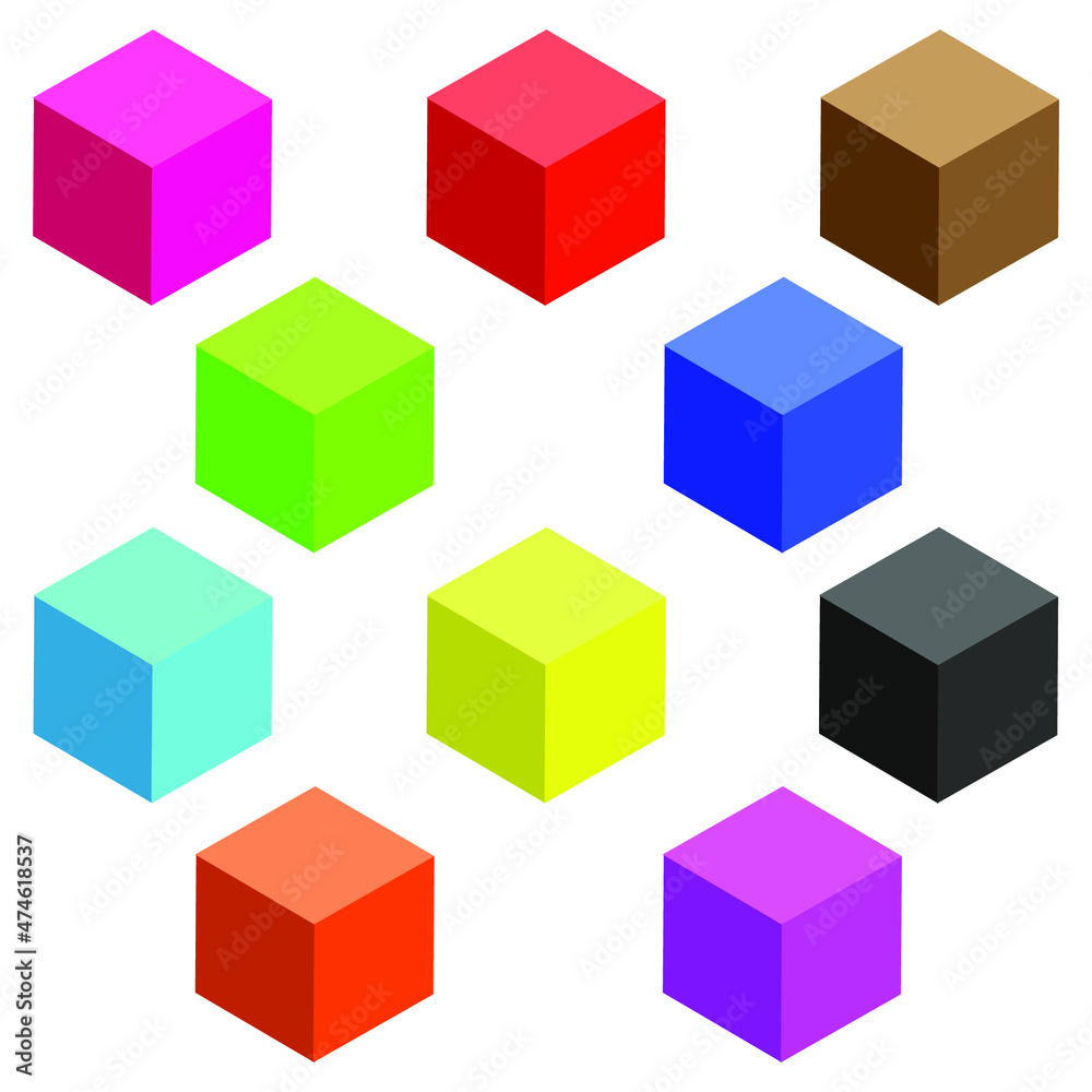 Collection of 3d cubes element design