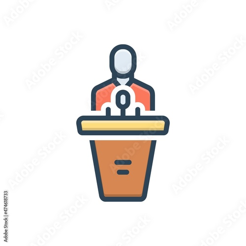 Color illustration icon for spokesman
