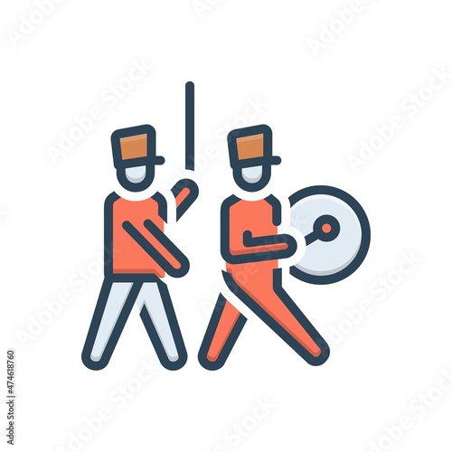 Color illustration icon for parade