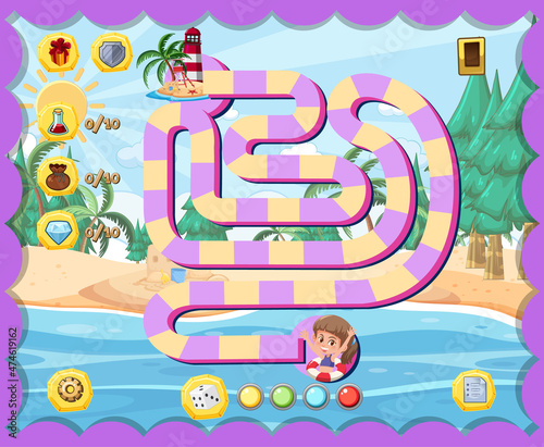 Counting number game template for kid