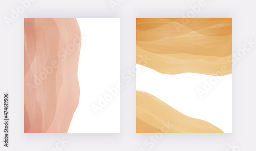 Brown and orange brush stroke watercolor background