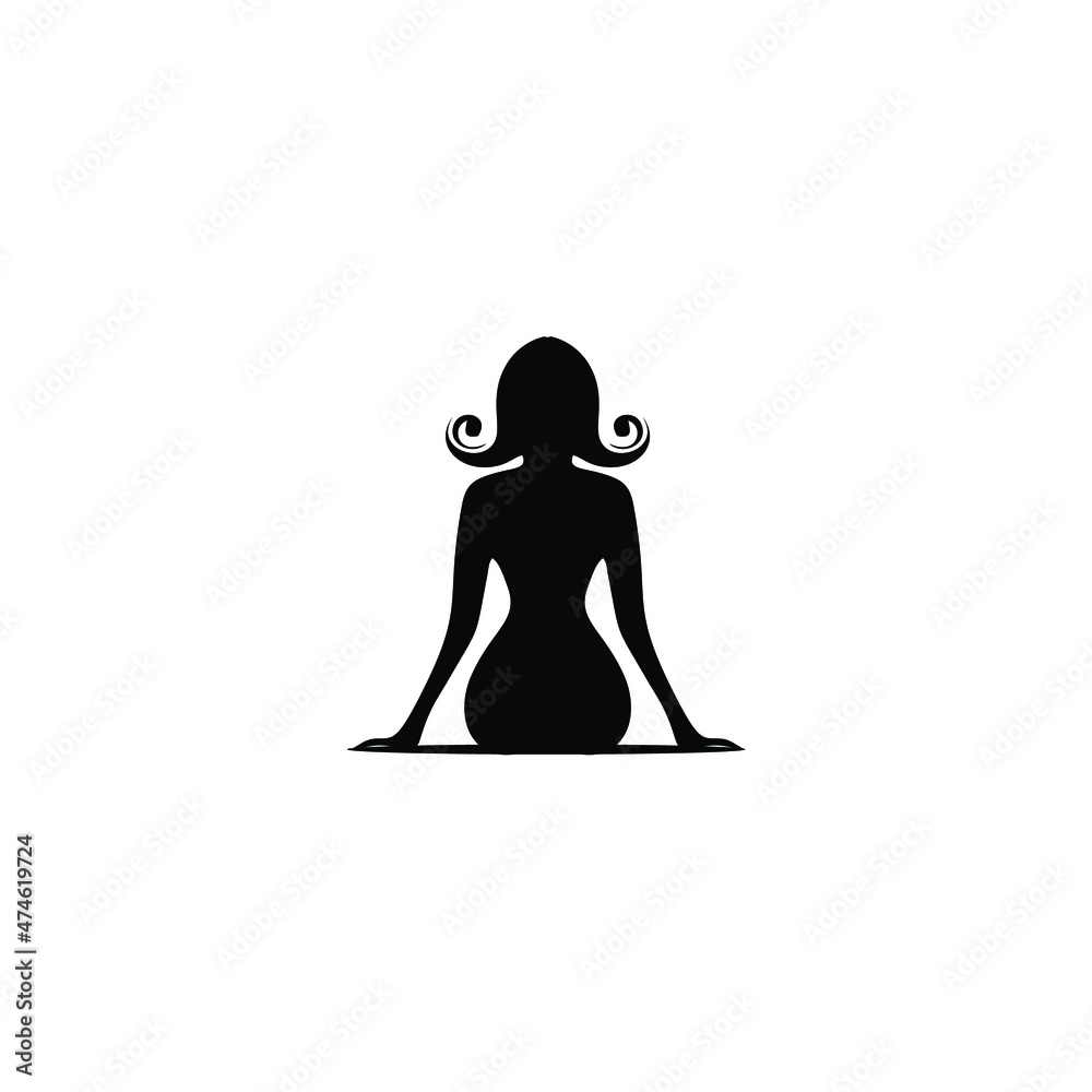 Silhouette of a girl sitting back