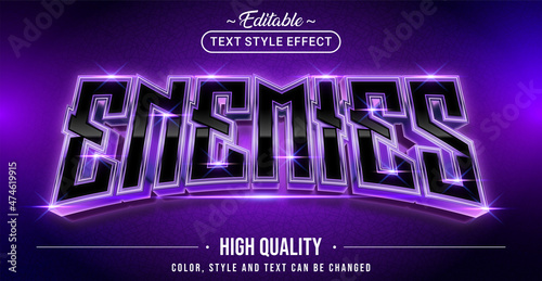 Editable text style effect - Enemies text style theme.