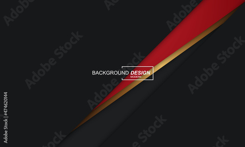 Black red with golden lines background modern luxury