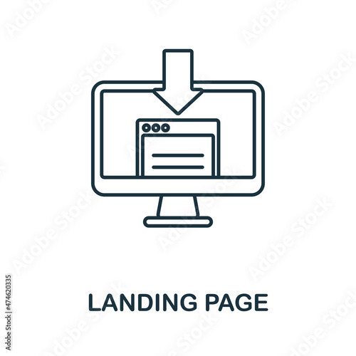 Landing Page icon. Line element from affiliate marketing collection. Linear Landing Page icon sign for web design, infographics and more.