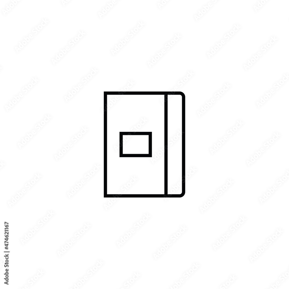 Modern outline signs suitable for internet pages, applications, stores etc. Editable strokes. Line icon of book with square on cover Modern outline signs suitable for internet pages, applications, stores etc. Editable strokes. Line icon of book with square on cover