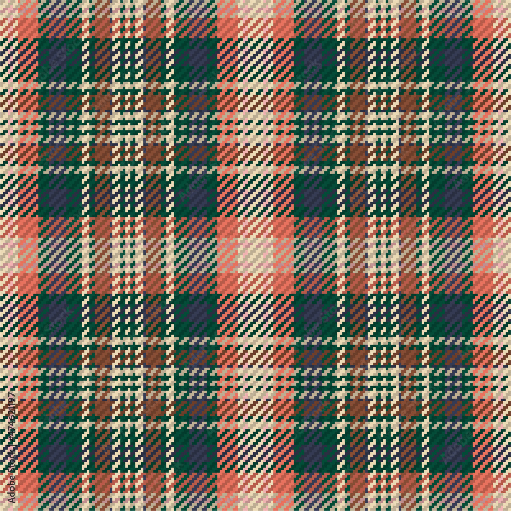 Seamless pattern of scottish tartan plaid. Repeatable background with check fabric texture. Vector backdrop striped textile print.