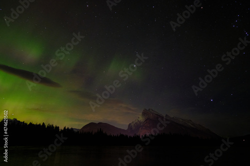 Auroras over Rundle, Alberta, Canada