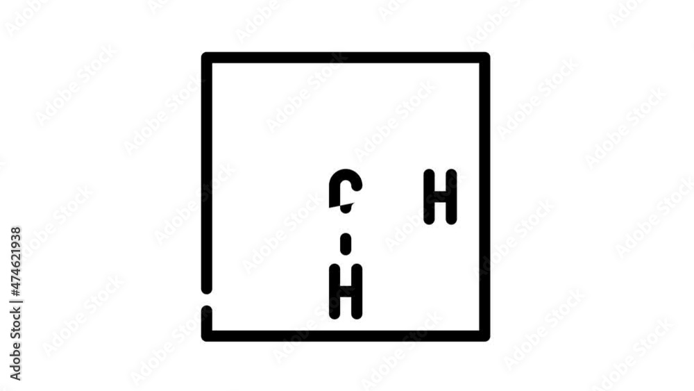 methane biogas chemical animated line icon methane biogas chemical sign. isolated on white background