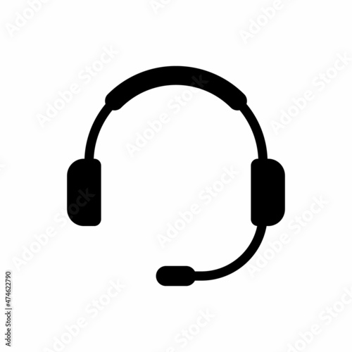 customer service headphone icon vector