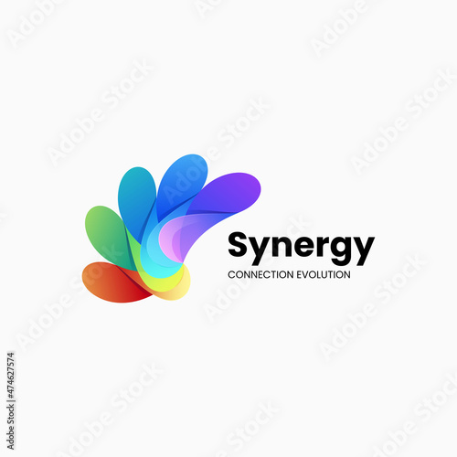 Vector Logo Illustration Synergy Gradient Colorful Style.