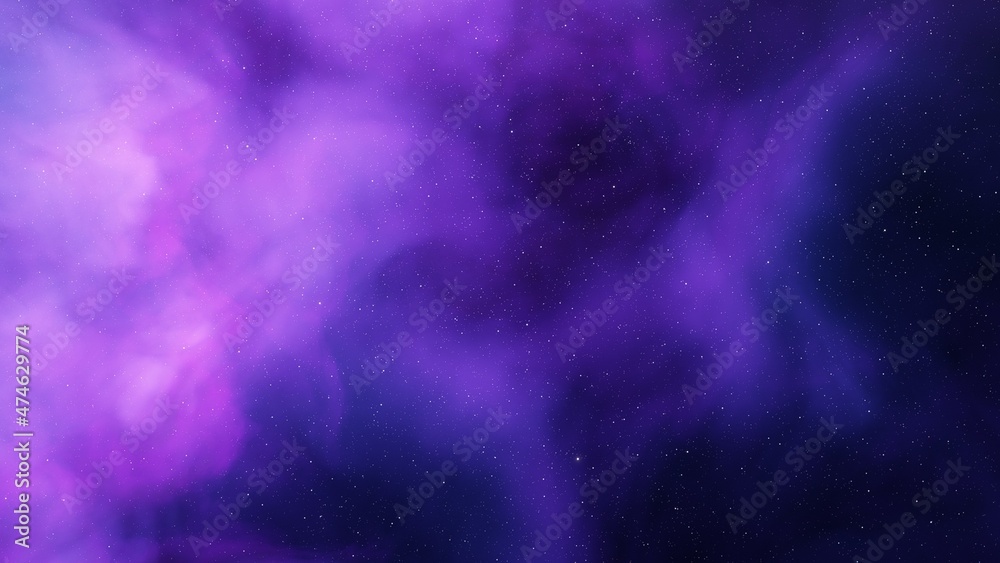 Obraz premium nebula gas cloud in deep outer space, science fiction illustrarion, colorful space background with stars 3d render