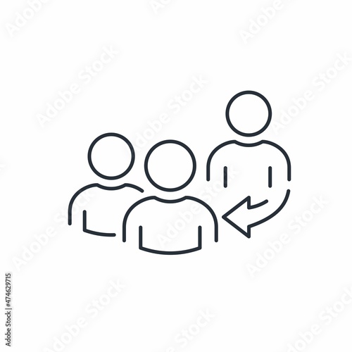 Complement, strengthen the team. Additional specialist, player. Vector linear icon isolated on white background.