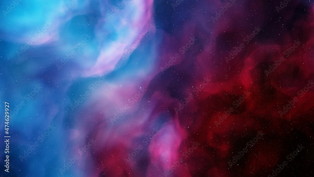 Fototapeta premium nebula gas cloud in deep outer space, science fiction illustrarion, colorful space background with stars 3d render