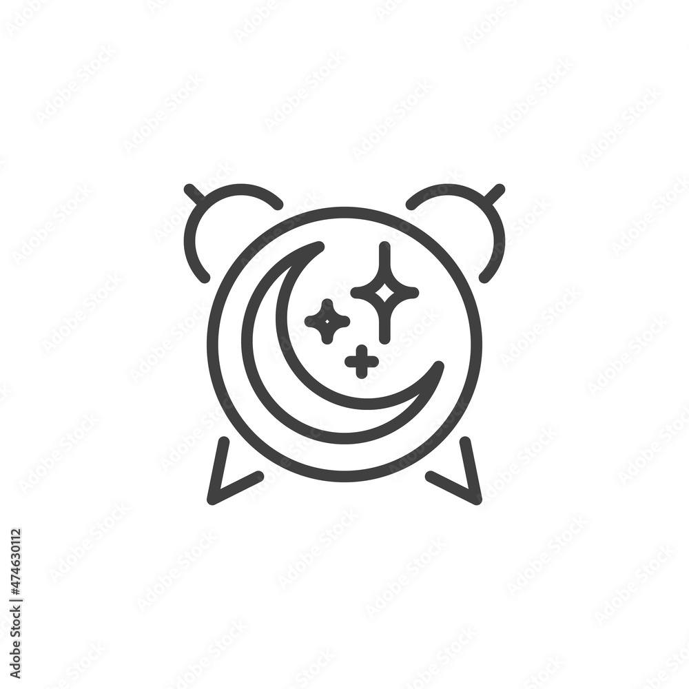 Sleep time clock line icon Sleep time clock line icon