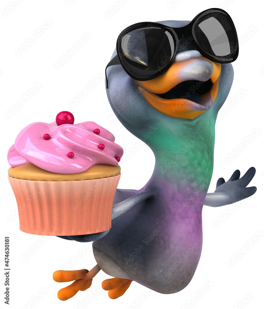 Fototapeta premium Fun pigeon - 3D Illustration