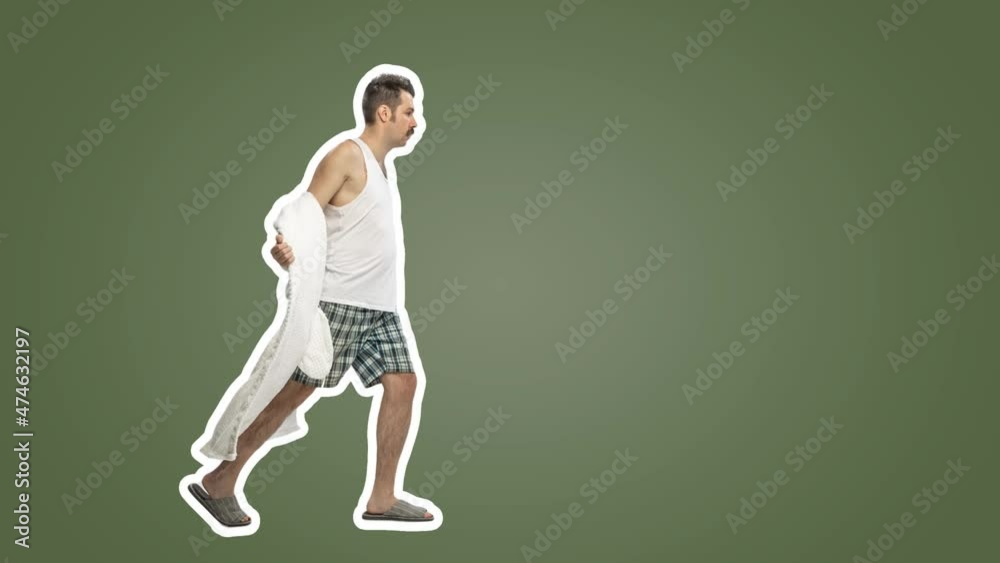 custom made wallpaper toronto digitalYou are ready for work. Male wearing pajamas, businessman wearing a suit. Fast magical funny transformation with one man. 4k. Stop motion design, 2D animation. Home business concept
