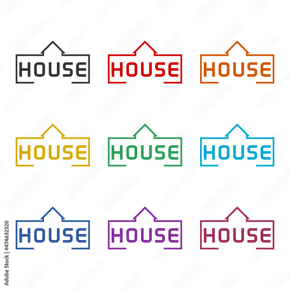 House icon isolated on white background, color set House icon isolated on white background, color set