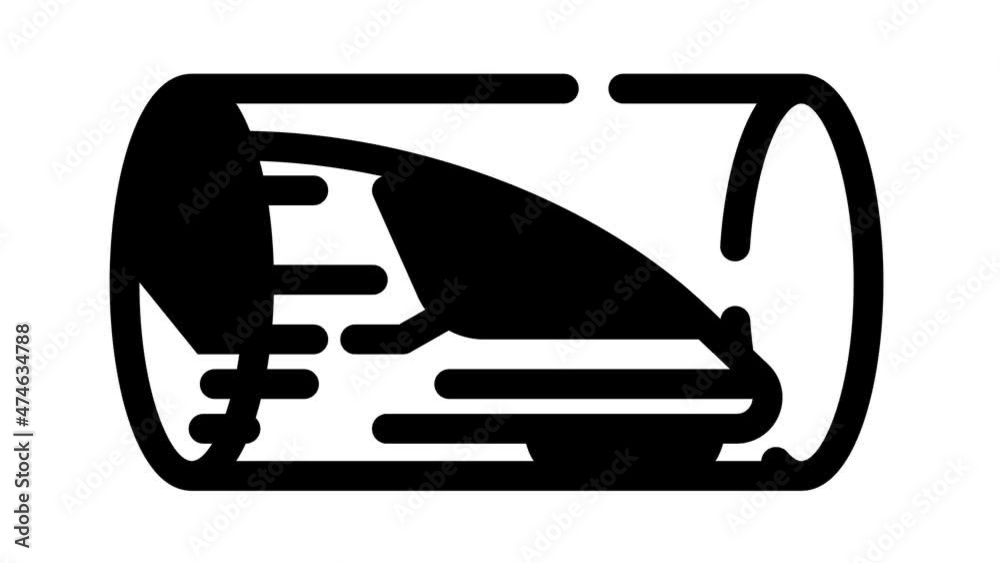 hyperloop railway animated line icon hyperloop railway sign. isolated on white background hyperloop railway animated line icon hyperloop railway sign. isolated on white background