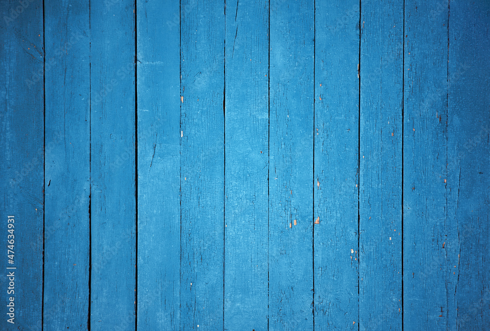 Naklejka premium wooden wall, blue background