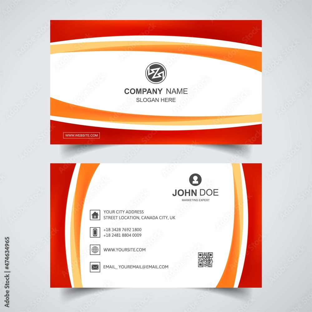 Creative business card wave template design