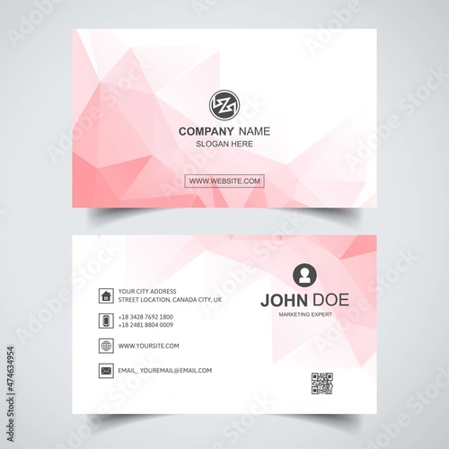 Abstract business card with polygon background
