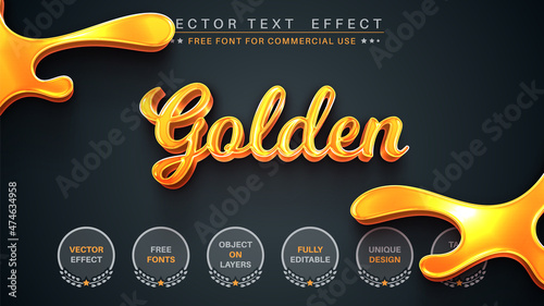Golden Honey - Editable Text Effect, Font Style