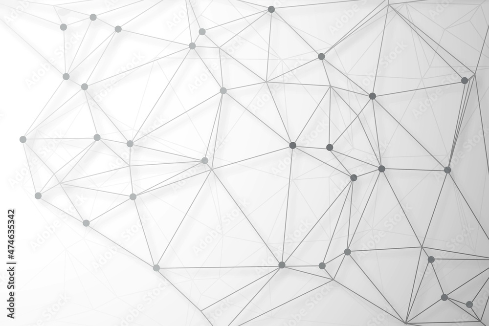 Digital technology polygon connection concept background