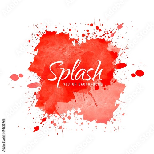 Red watercolor background hand paint splash design